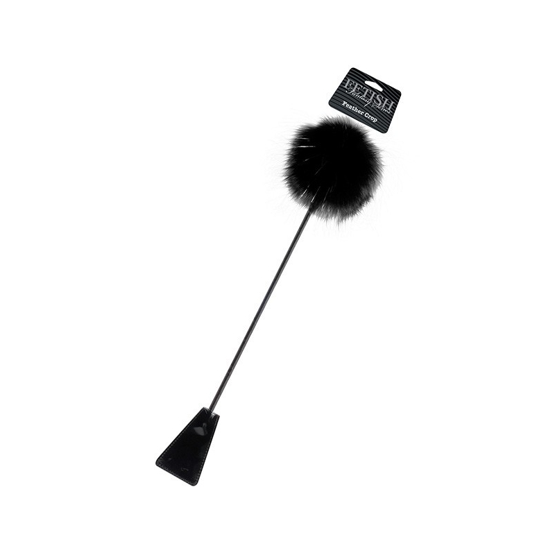 cravache feather crop noire 50 cm