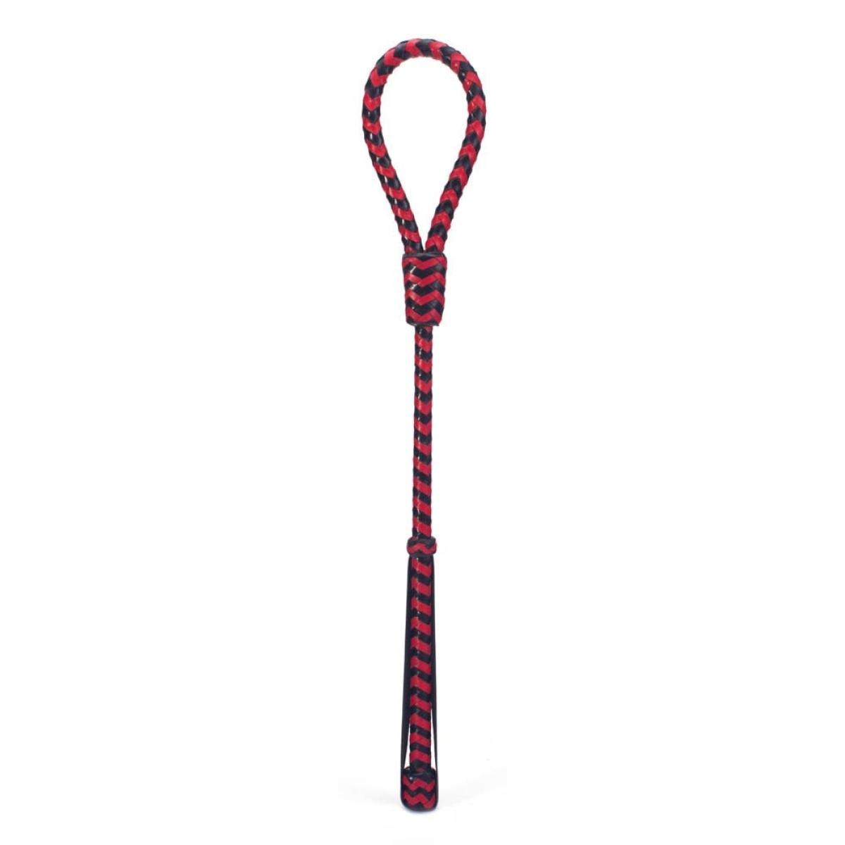 cravache round 50cm noir rouge