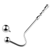crochet anal en metal avec poignee double ball 10cm 3