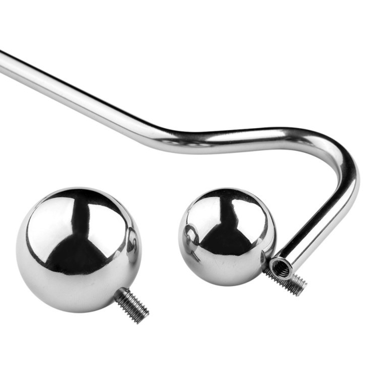 crochet anal en metal avec poignee double ball 10cm 4