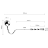 crochet anal en metal avec poignee double ball 10cm 5