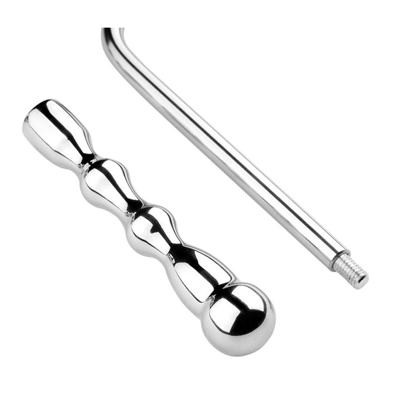 crochet anal en metal avec poignee double ball 10cm 6