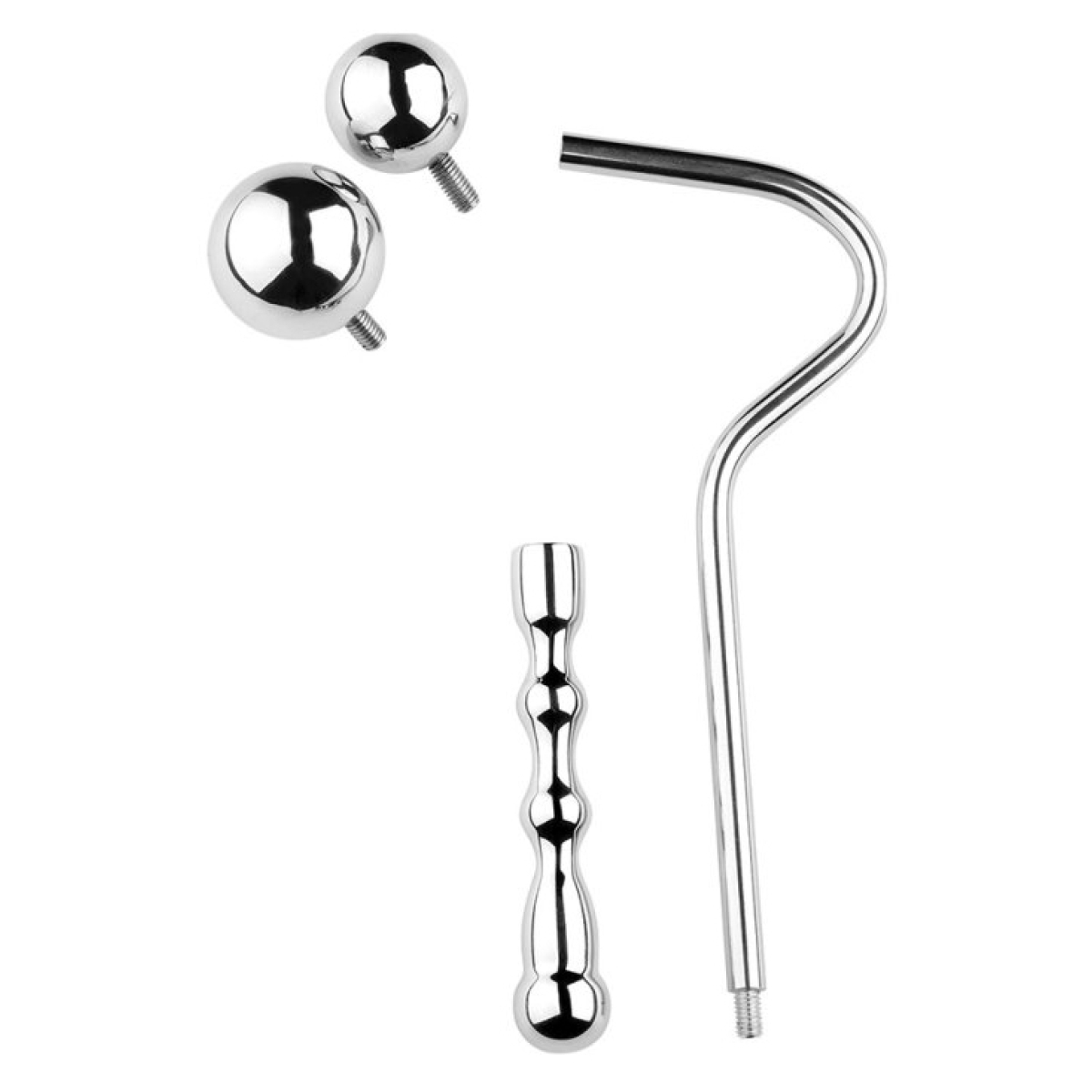 crochet anal en metal avec poignee double ball 10cm 8