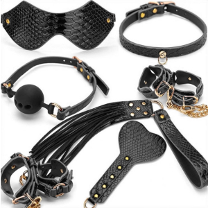 crocodile pattern bondage 7 pcs pack noirr