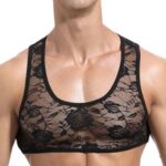 crop court dentelle noir