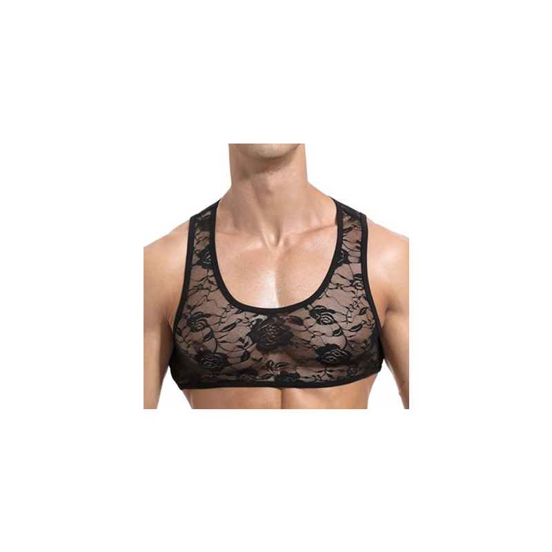 crop court dentelle noir