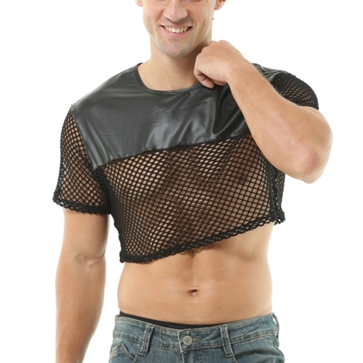 crop top net n fetish noir 2
