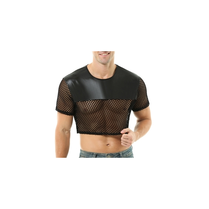 crop top net n fetish noir