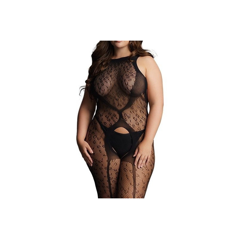 crotchless leopard bodystocking