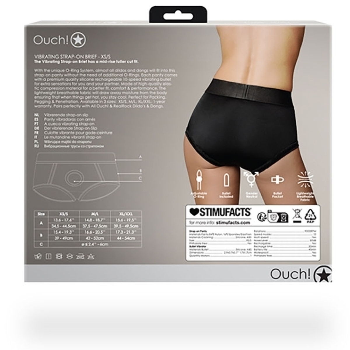 culotte vibrante strap on brief noire 3