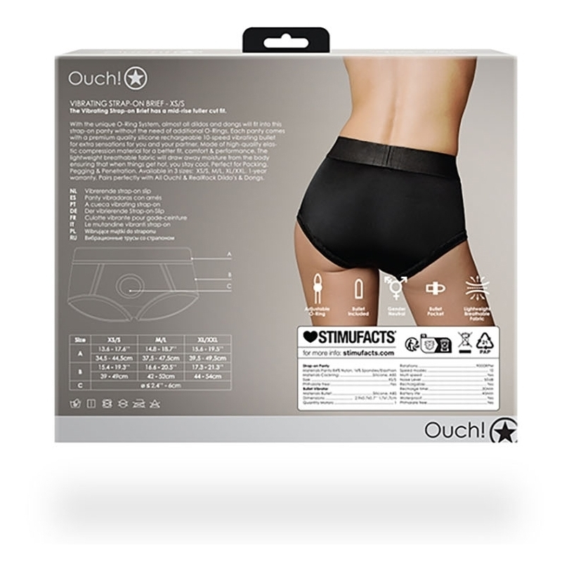 culotte vibrante strap on brief noire 3