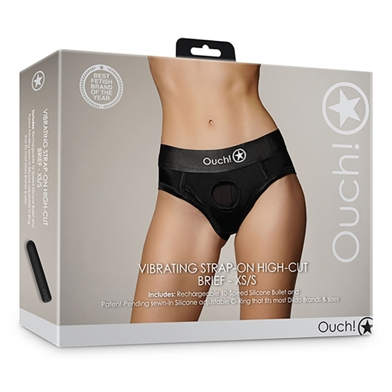 culotte vibrante strap on high cut brief noire 1