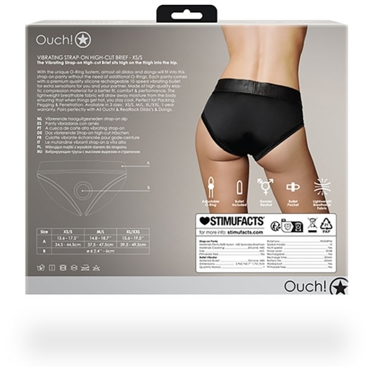 culotte vibrante strap on high cut brief noire 3