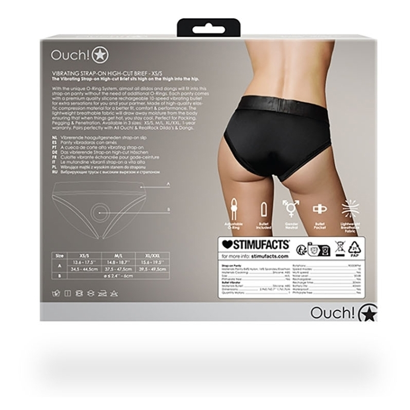 culotte vibrante strap on high cut brief noire 3