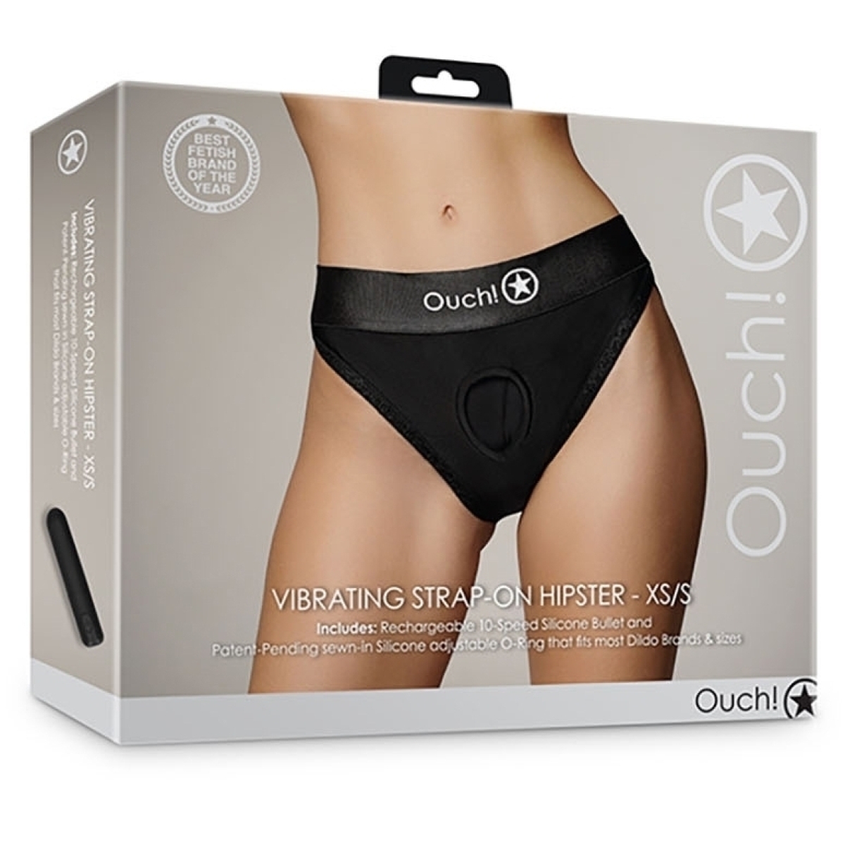 culotte vibrante strap on hipster noire 1