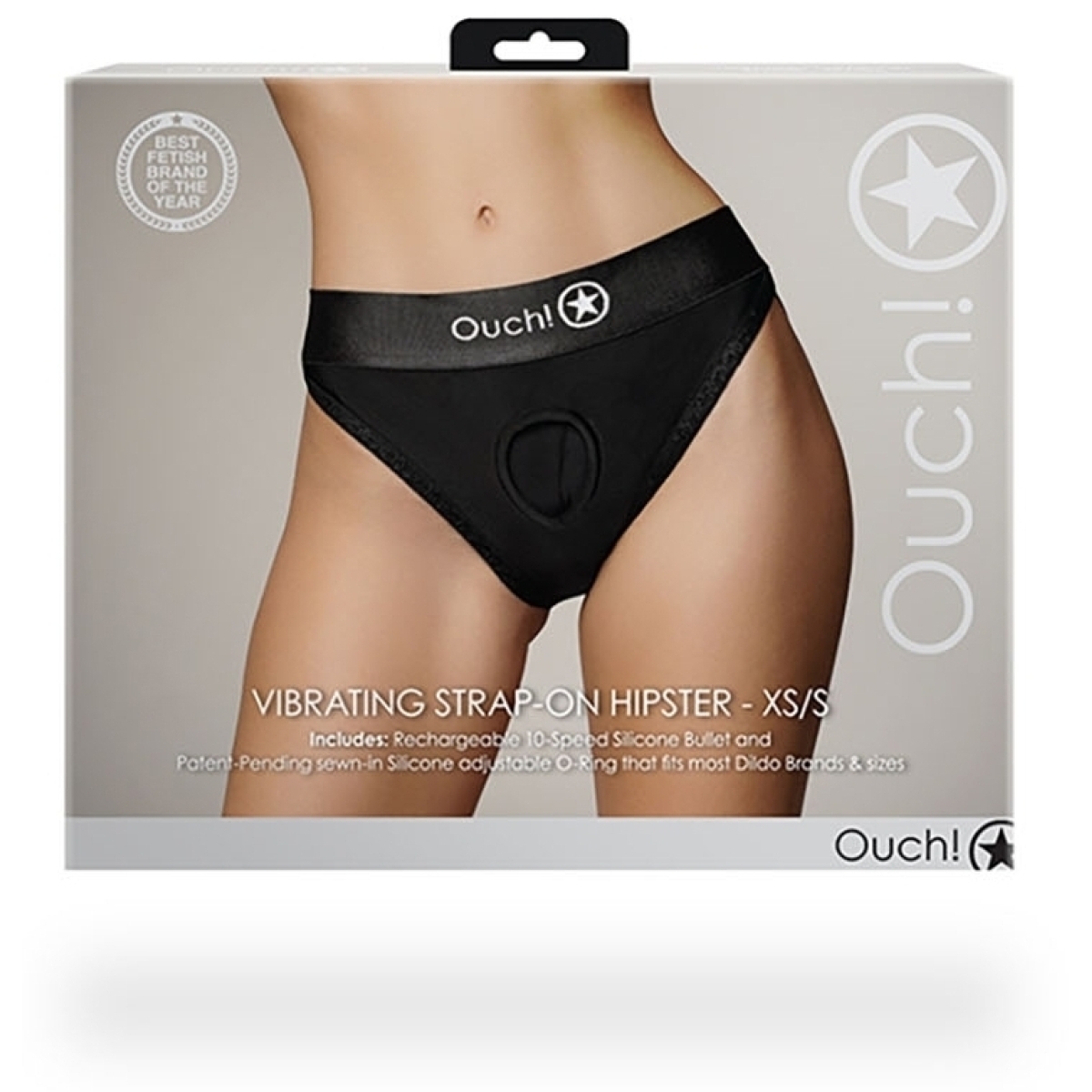 culotte vibrante strap on hipster noire 2