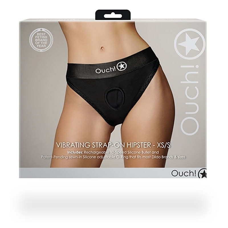 culotte vibrante strap on hipster noire 2