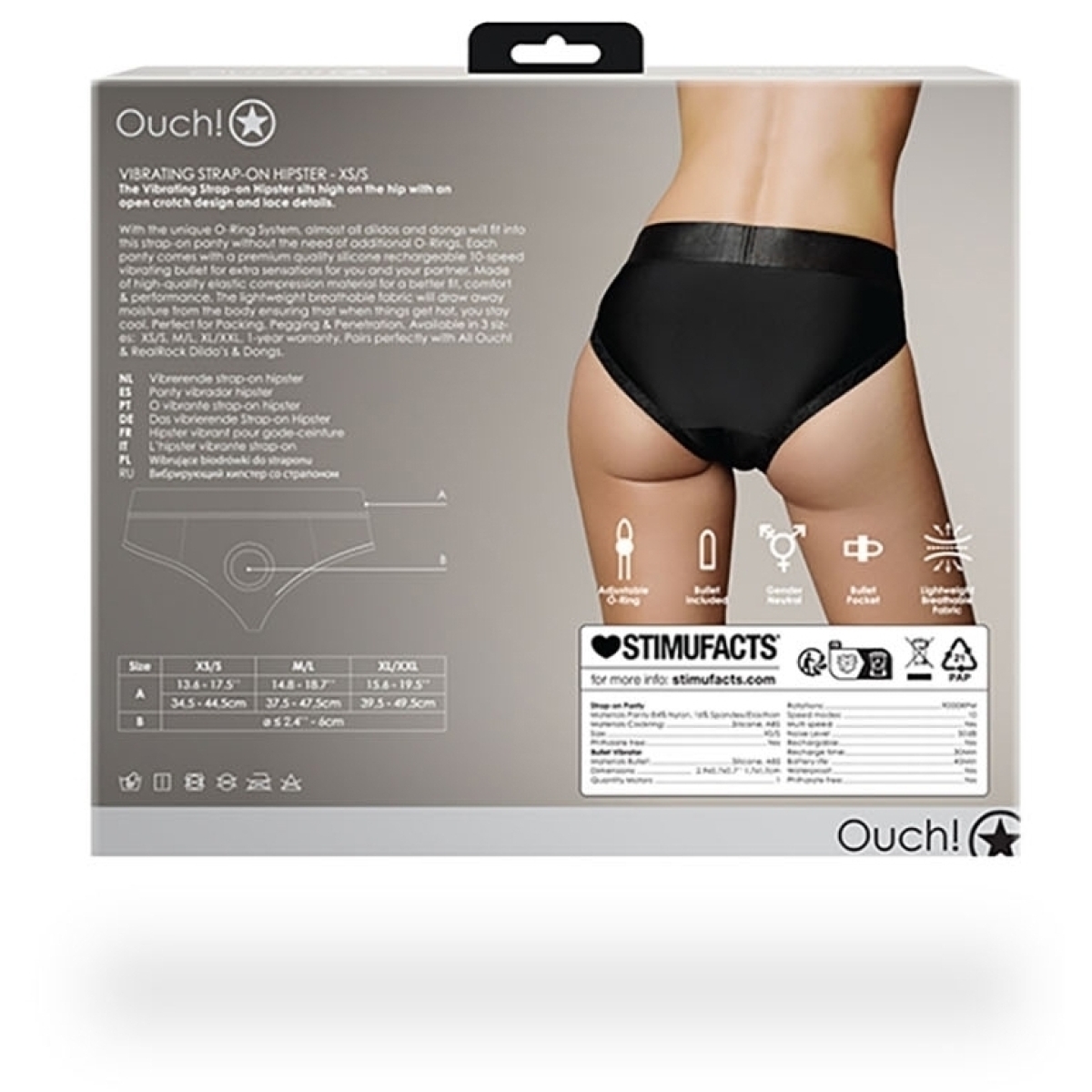 culotte vibrante strap on hipster noire 3