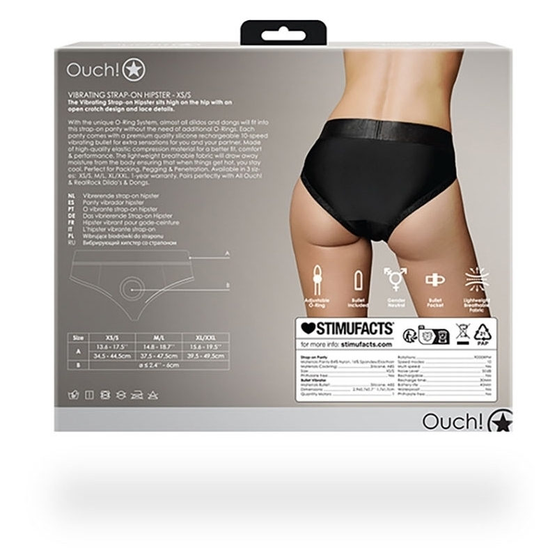 culotte vibrante strap on hipster noire 3
