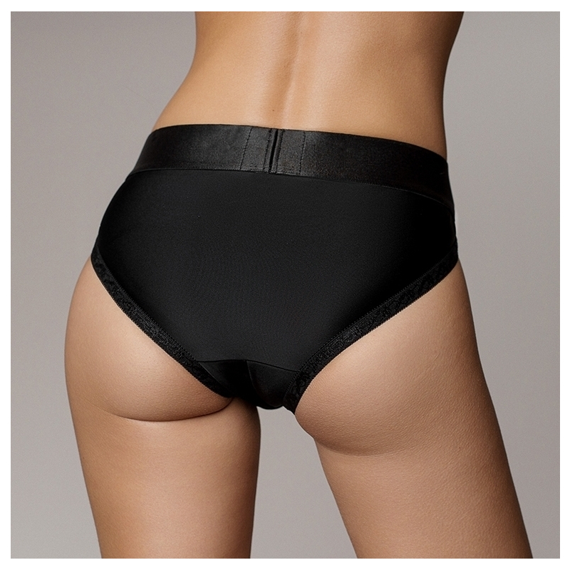 culotte vibrante strap on hipster noire 4