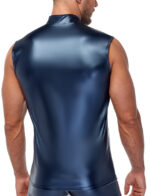 debardeur avec zip top andio bleu metallise 1