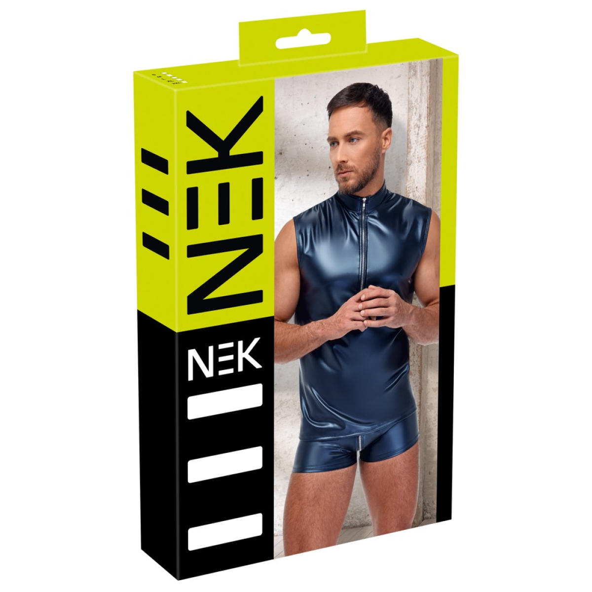 debardeur avec zip top andio bleu metallise 2