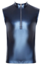 debardeur avec zip top andio bleu metallise 5