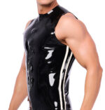 debardeur en latex xrub avec zip noir blanc
