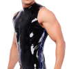 debardeur en latex xrub avec zip noir bleu
