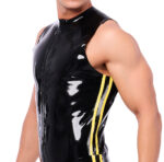 debardeur en latex xrub avec zip noir jaune