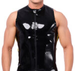 debardeur en latex xrub avec zip noir jaune 2