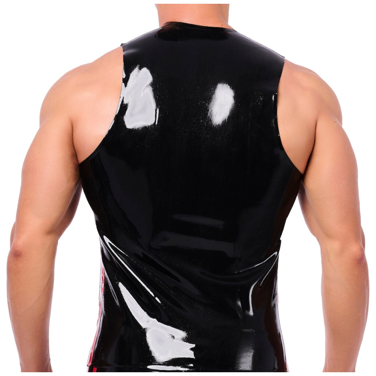 debardeur en latex xrub avec zip noir rouge 1