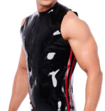 debardeur en latex xrub avec zip noir rouge