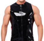 debardeur en latex xrub avec zip noir rouge 2