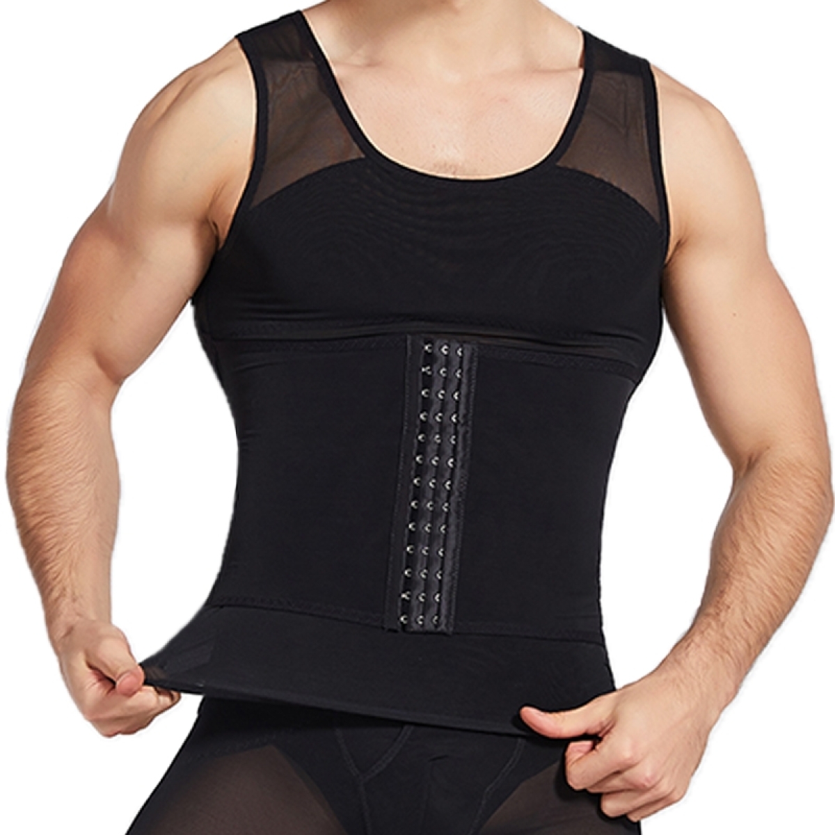 debardeur gainant mesh tight noir 1