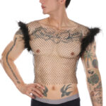 debardeur resille perles et plumes nightfizz noir