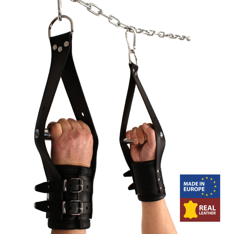 deluxe menottes suspension en cuir mains