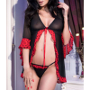 deshabille catalina rouge et noir 2