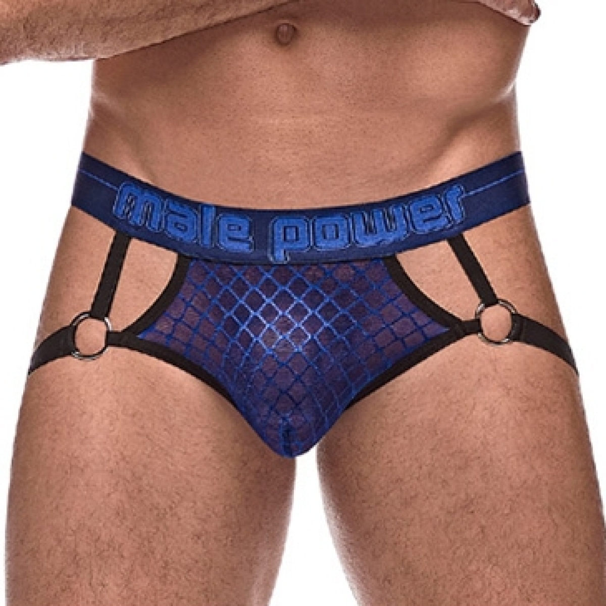 diamond mesh jock ring navy