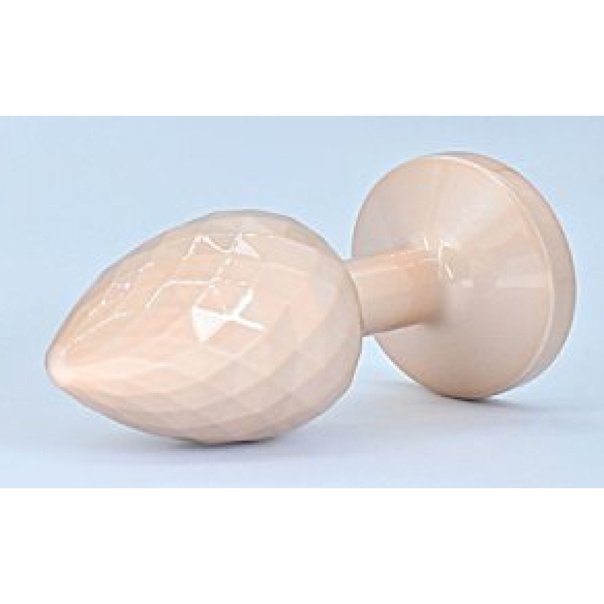 diamond pattern steel anal plug golden clear l 1