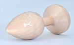 diamond pattern steel anal plug golden clear l 1
