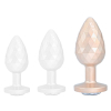 diamond pattern steel anal plug golden clear l
