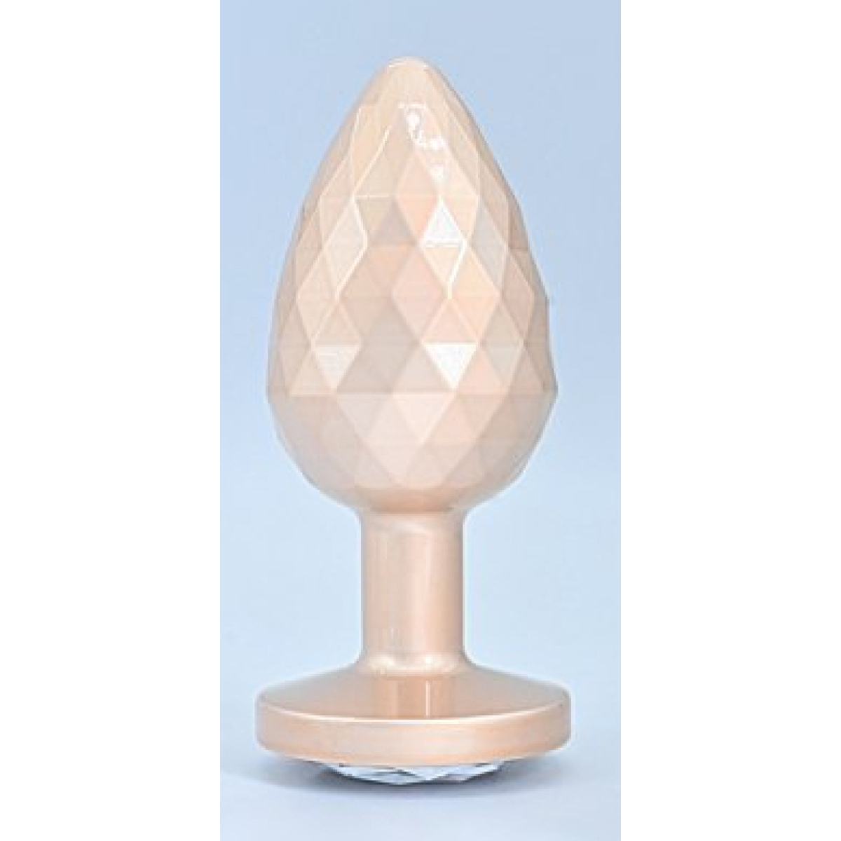 diamond pattern steel anal plug golden clear l 2