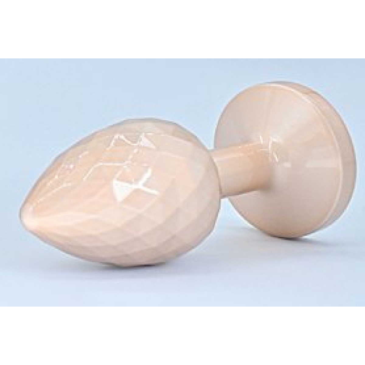 diamond pattern steel anal plug golden clear m 1