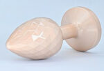 diamond pattern steel anal plug golden clear m 1