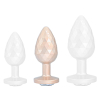 diamond pattern steel anal plug golden clear m