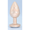 diamond pattern steel anal plug golden clear m 2