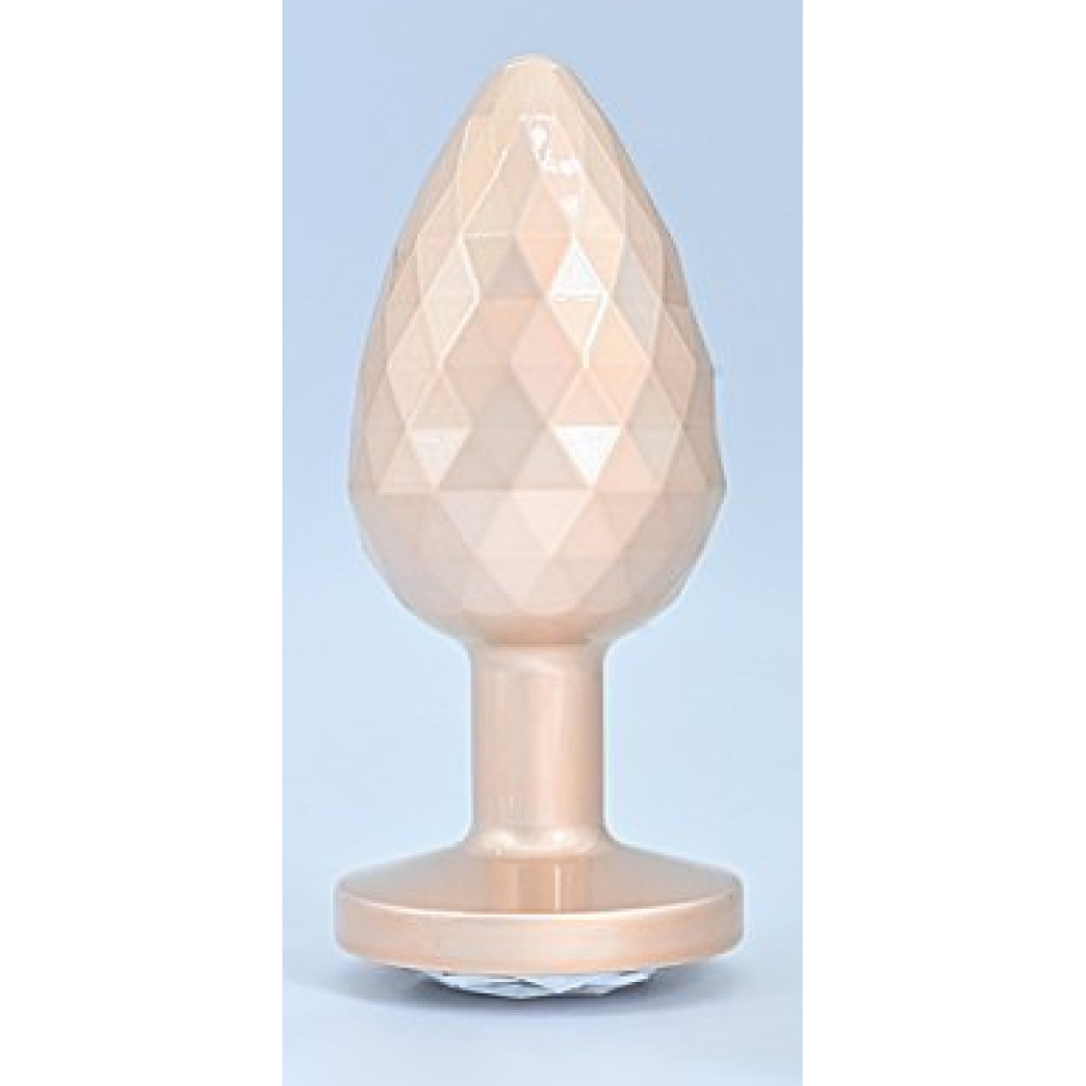 diamond pattern steel anal plug golden clear m 2