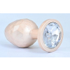 diamond pattern steel anal plug golden clear m 3