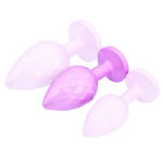 diamond pattern steel anal plug pink clear m 1